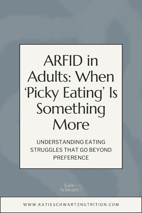Illustration explaining ARFID in adults and eating struggles beyond picky eating